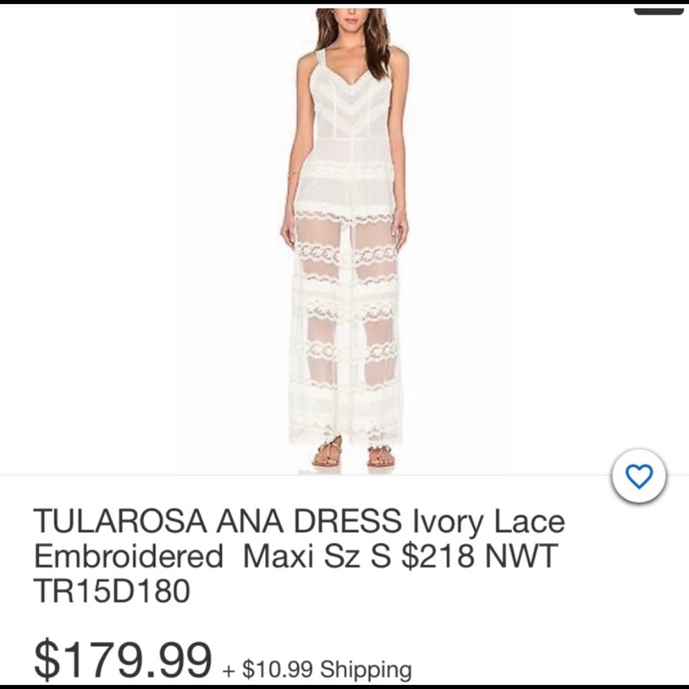 Tularosa Ana White Ivory Lace Embroidered Dress
